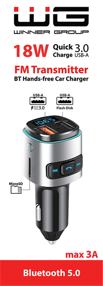 FM Transmitter s rychlonabíjením