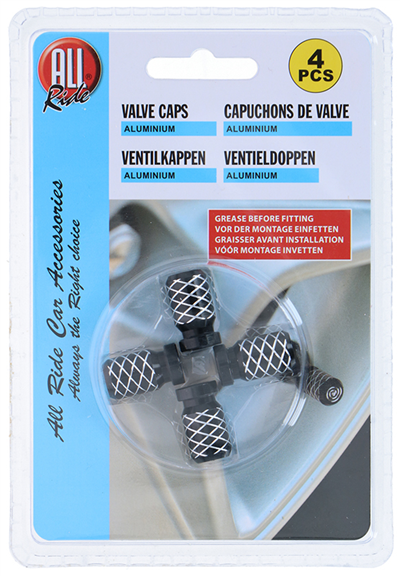 ALLRIDE Čepičky na ventilky Spirála, 4 ks