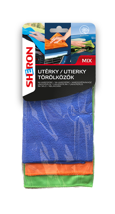 Utěrka z mikrovlákna 3 ks - mix