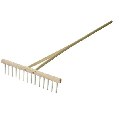Hrábě dřevěné, s plastovým hřebenem