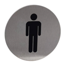 Walteco 148312 Znak rozlišovací WC-muži, O 75 mm, samolepící, nerez