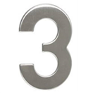 Walteco 148325 Číslo 3, 50 mm, samolepící, nerez