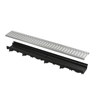 Venkovní žlab Low, 1010 x 137 x 60 mm, plastový rám, pozinkovaný rošt 
