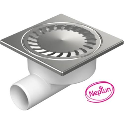 Vpusť podlahová boční NEPTUN D 50 / 95 mm, nerez rámeček, mřížka SUN, bílá, ENPRO