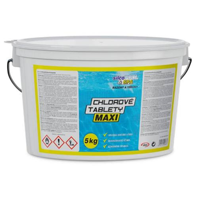 Chemie bazénová, Chlorové tablety MAXI, 5 kg, SILCO