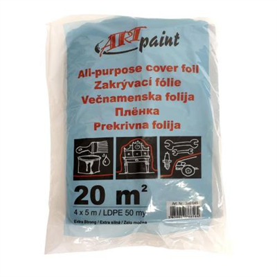 Fólie zakrývací LDPE, neprůsvitná, 50 µm, 4 x 5 m