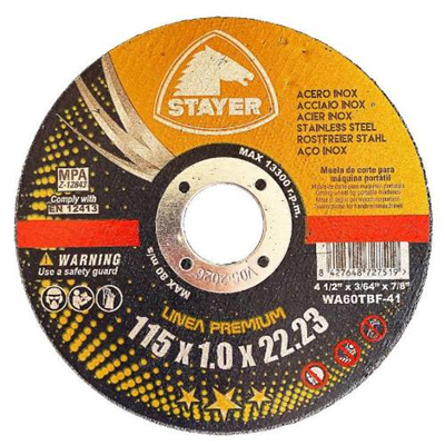 Kotouč řezný na kov PREMIUM T41, O 115 x 1 x 22,23 mm, 10 ks, STAYER