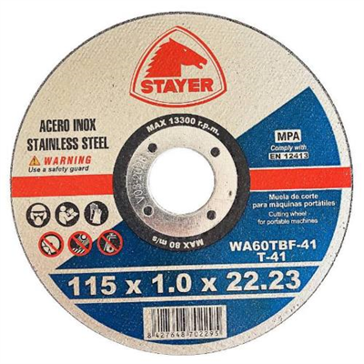 Kotouč řezný na kov STANDARD T41, O 115 x 1 x 22,23 mm, 10 ks, STAYER