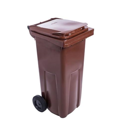 Popelnice plastová, 120 l, hnědá