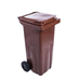 Popelnice plastová, 120 l, hnědá