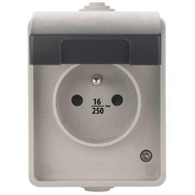 Zásuvka nástěnná, 250V / 16A, IP54