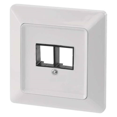 Kryt datové zásuvky 2 x RJ45, bílý