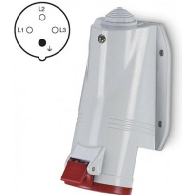 Zásuvka 4P, 400V / 32A, IP44, nástěnná
