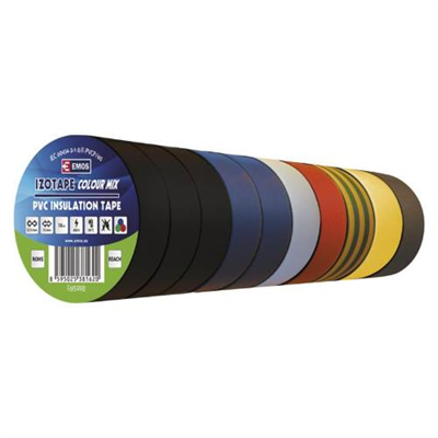 Páska elektroizolační, 19 mm x 20 m, 10 ks, mix