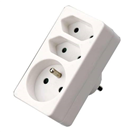 EMOS P0025 Zásuvka rozbočovací, 2x plochá + 1x kulatá