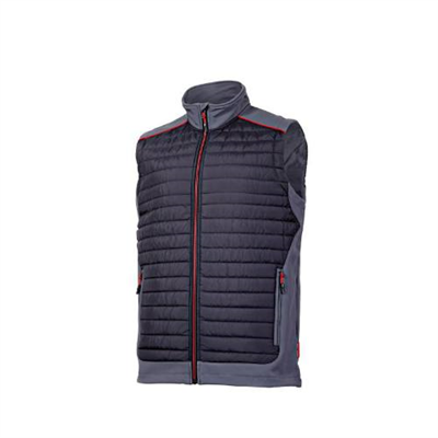Vesta prošívaná, černo-šedo-červená, vel. 2XL, LAHTI PRO