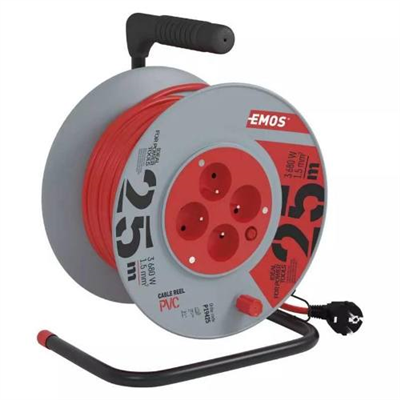 Kabel prodlužovací, 25m / 230V, cívka, 4 zásuvky