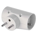 EMOS P0023N Rozbočovací zásuvka 2x kulatá + 1x plochá, bílá/ 250V