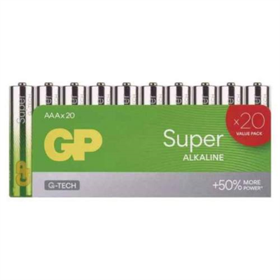 Baterie GP SUPER AAA LR03 20 ks, fólie