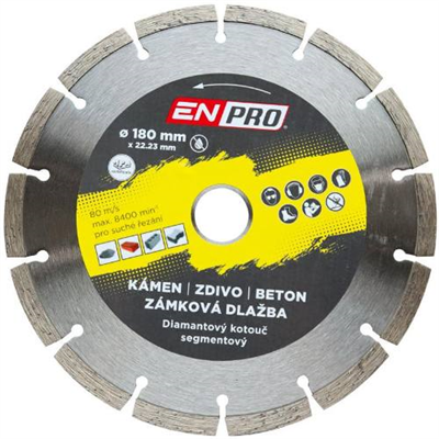 Kotouč diamantový segment O 180 x 1.6 x 22.3 mm, ENPRO