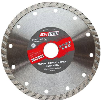 Kotouč diamantový turbo O 150 x 1.4 x 22.3 mm, ENPRO