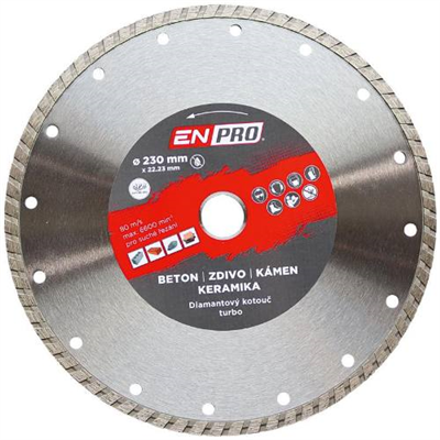 Kotouč diamantový turbo O 230 x 1.8 x 22.3 mm, ENPRO