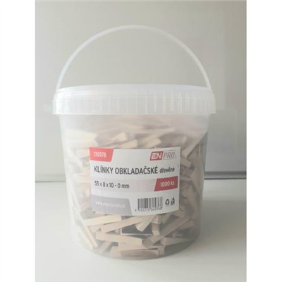 Klínky obkladačské dřevěné, 55 x 8 x 10 - 0 mm, 1000 ks, ENPRO