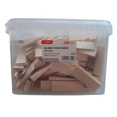 Klínky montážní dřevěné, 80 x 25 x 10 - 3 mm, 150 ks, ENPRO
