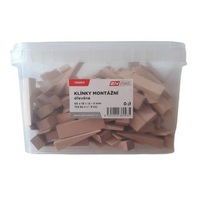 Klínky montážní dřevěné, 65 x 18 x 12 - 0 mm, 150 ks, ENPRO