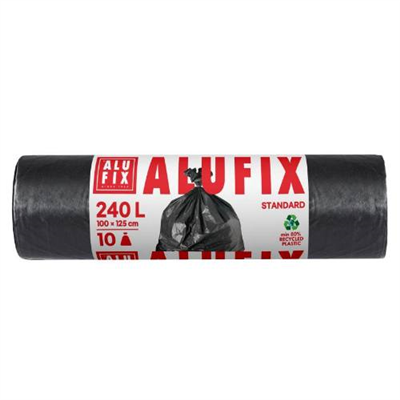 Pytel na odpadky HDPE, 1000 x 1250 mm, 240 l, 35µ, 10 ks, AluFix