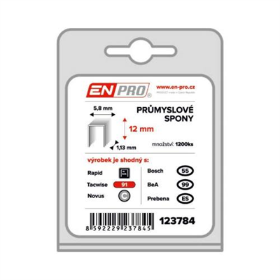 Spony PROFI, 343/12 mm, 1200 ks, ENPRO