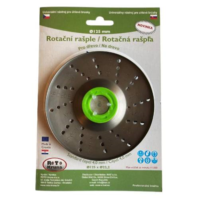 Rašple rotační O 125mm, čepel 4.0mm