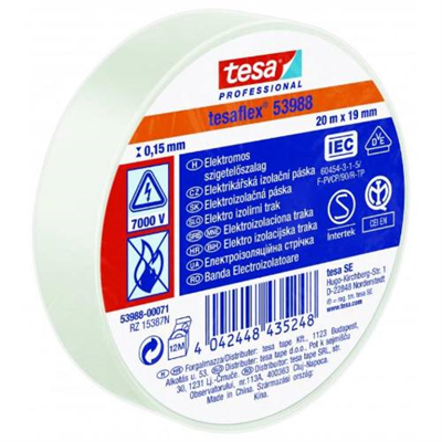 Páska elektroizolační PVC 53947, IEC, 20 m x 19 mm, bílá, TESA