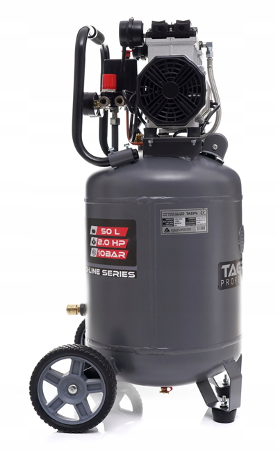 AKČNÍ SET SETTA3396M, Bezolejový vertikální kompresor 50l, 230V, 2 písty, 2000W 10 BAR + příslušenství