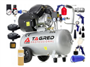 TAGRED SETTA360M AKČNÍ SET SETTA360M, Olejový kompresor 50l, 230V s odlučovačem a příslušenstvím 3500W