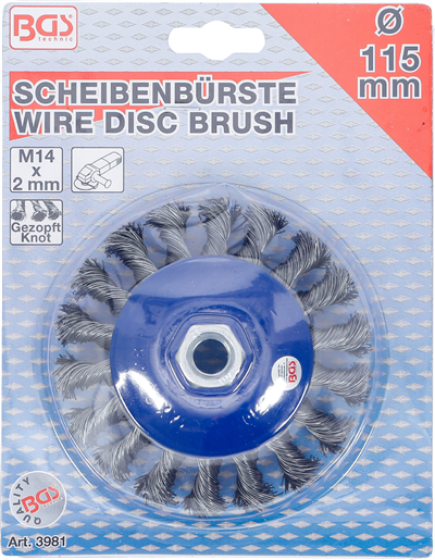 BGS 3981, Kartáč na autoskla uchycení M14 x 2,0 O 115 mm