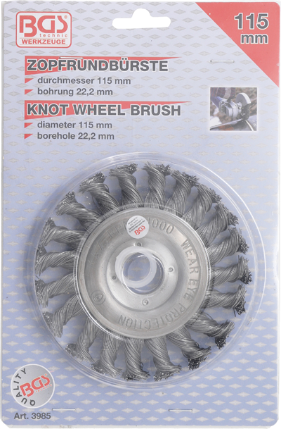 BGS 3985, Kartáč na autoskla / pletený kulatý kartáč O 115 mm