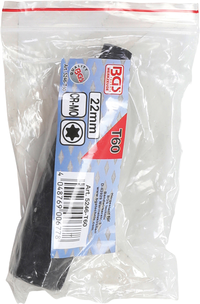 BGS 5246-T60, Bit Délka 100 mm pohon vnější šestihran 22 mm T-profil (pro Torx) T60