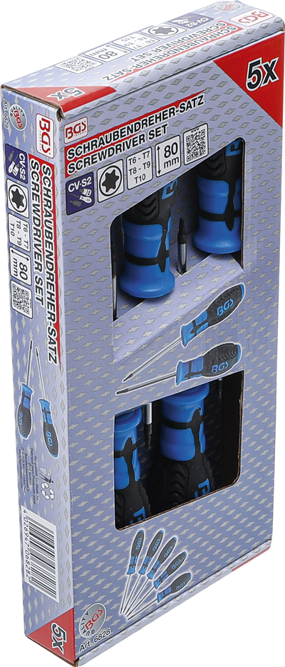 BGS 6828, Sada šroubováků T-profil (pro Torx) T6 - T10 7dílná