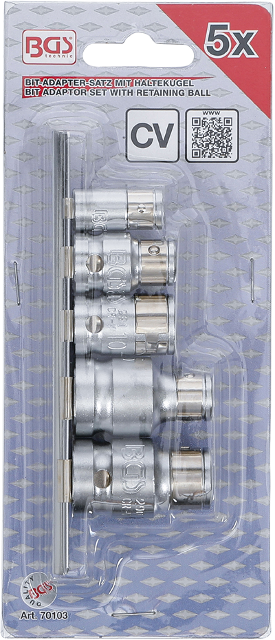 BGS 70103, Sada bitových adaptérů s koulí 6,3 mm (1/4