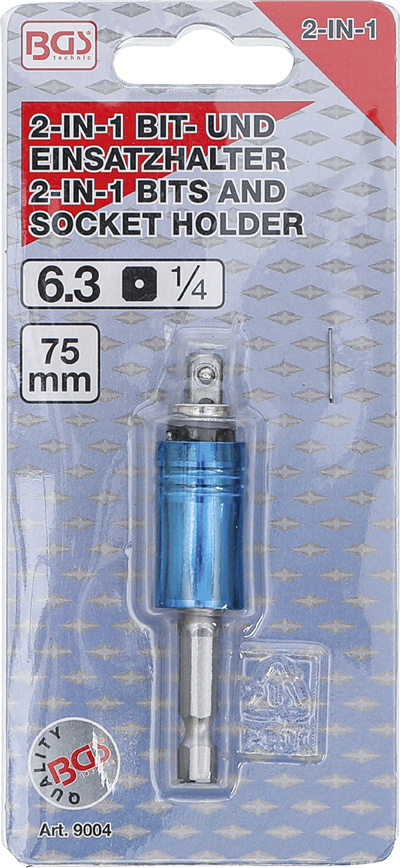 BGS 9004, Držák bitů a nástrčných hlavic výstup vnější čtyřhran, vnitřní šestihran 6,3 mm (1/4