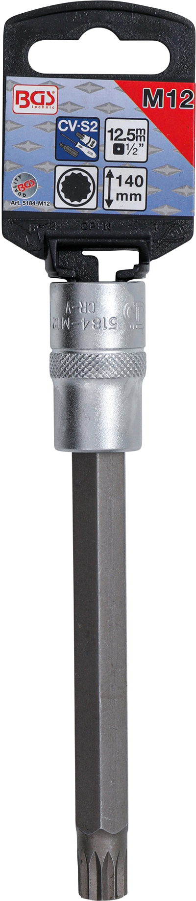 BGS 5184-M12, Nástrčná hlavice délka 140 mm 12,5 mm (1/2