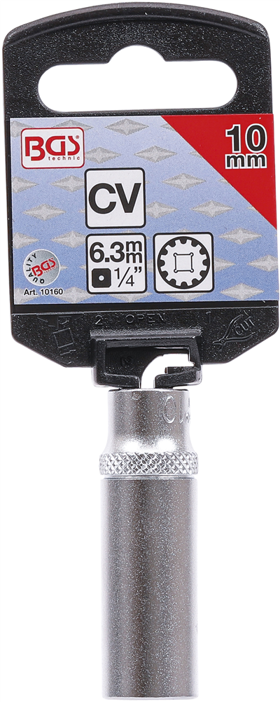 BGS 10160, Nástrčná hlavice Gear Lock, prodloužená 6,3 mm (1/4