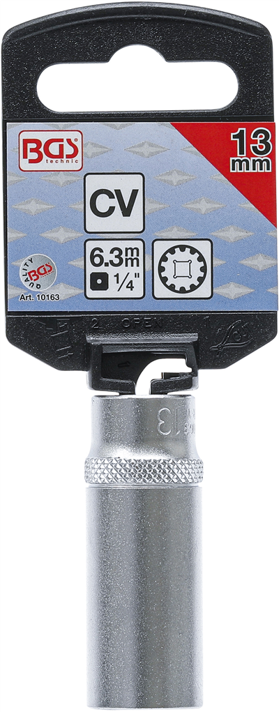 BGS 10163, Nástrčná hlavice Gear Lock, prodloužená 6,3 mm (1/4
