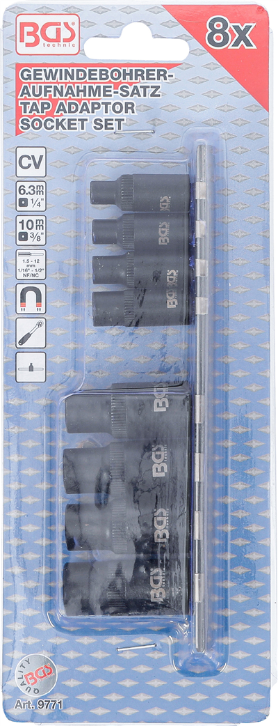 BGS 9771, Sada pro upnutí závitníků 6,3 mm (1/4