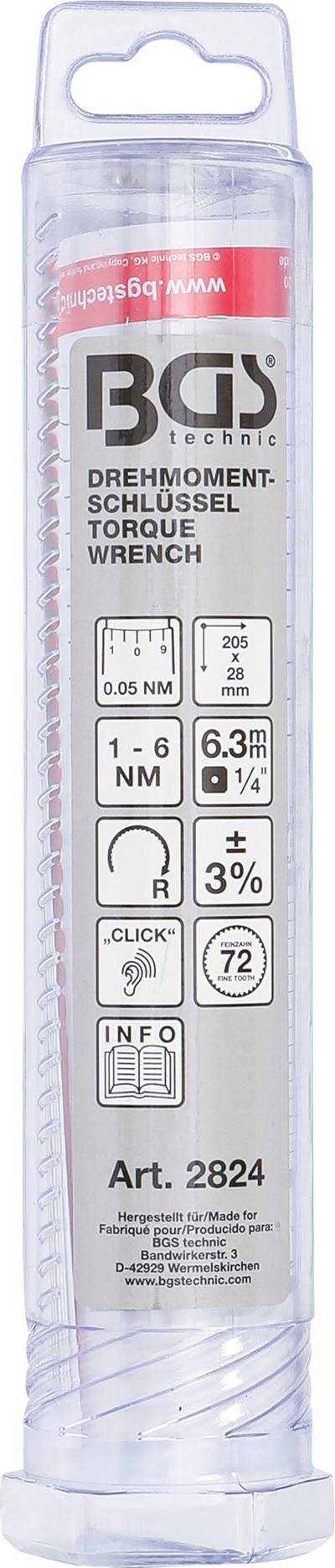 BGS 2824, Momentový klíč 6,3 mm (1/4