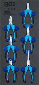 BGS technic 4024 BGS 4024, Vložka do dílenského vozíku 1/3: sada přesných mini kleští 6dílná