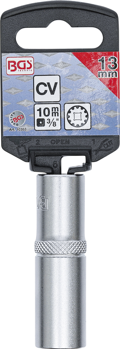 BGS 10353, Nástrčná hlavice Gear Lock, prodloužená 10 mm (3/8