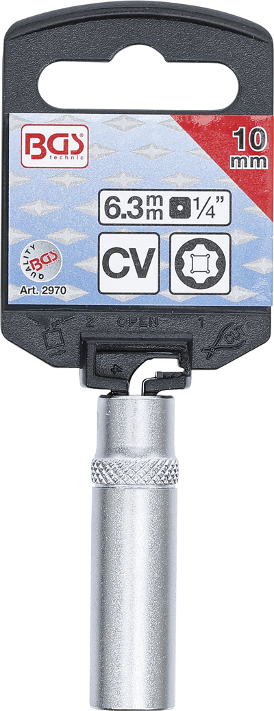 BGS 2970, Nástrčná hlavice Super Lock, prodloužená 6,3 mm (1/4