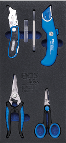 BGS technic 4096 BGS 4096, Vložka do dílenského vozíku 1/3: sada nožů a nůžek 6dílná